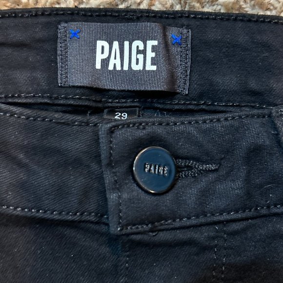 PAIGE Hoxton Skinny Women's Jeans Pants in Black Shadow Size 29 High Rise - Picture 5 of 12